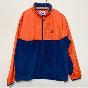 Detroit Tigers Full Zip Fleece Jacket Men's Size Large from Majestic English D